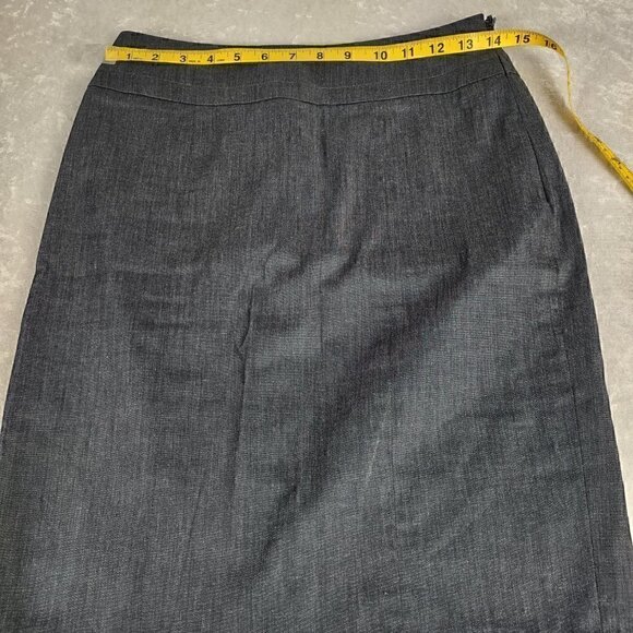 Ann Taylor Loft Women's Charcoal Gray Cotton A-Line Skirt Size 0 - Picture 6 of 10